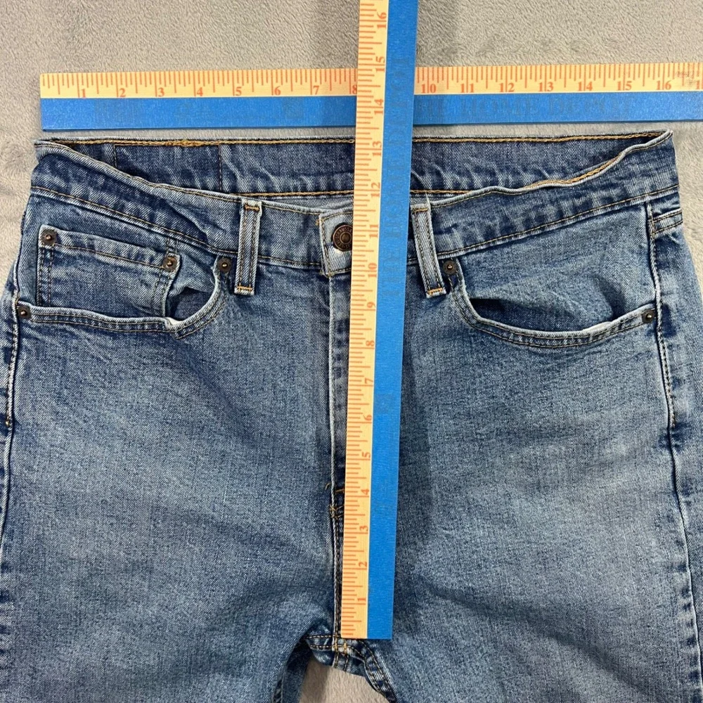 LEVI'S 505 Regular Fit Jeans Mens 34x30 Blue Medium Wash Distressed 00505-1454